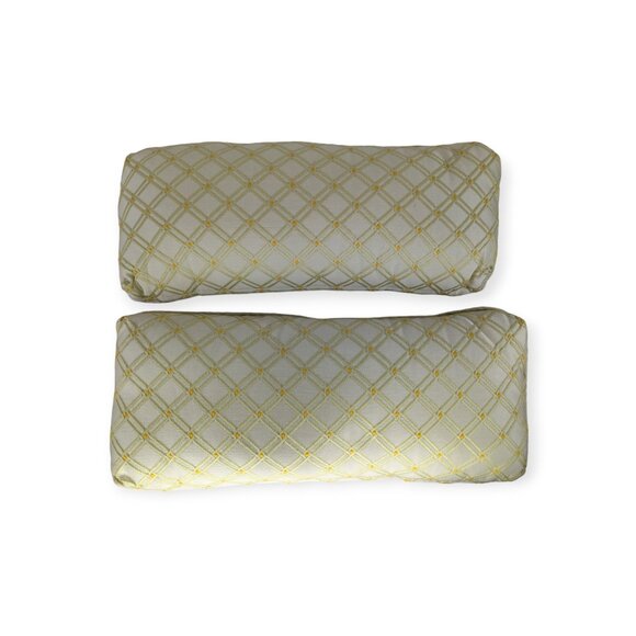 White & Yellow Pair of Long Rectangle Accent Pillows with Removeable Covers - Picture 12 of 13